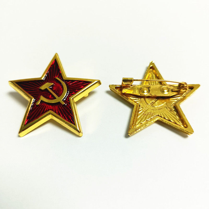 复古锤子镰刀五角星胸针 cccp前苏联共产主义徽章ins潮个性男胸章