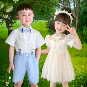 儿童幼儿园舞蹈演出服六一连衣裙纱裙公主裙合唱蓬蓬裙礼服表演服