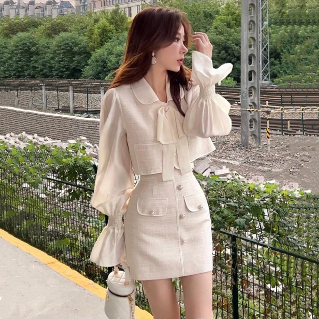 甜辣小香风两件套装女秋