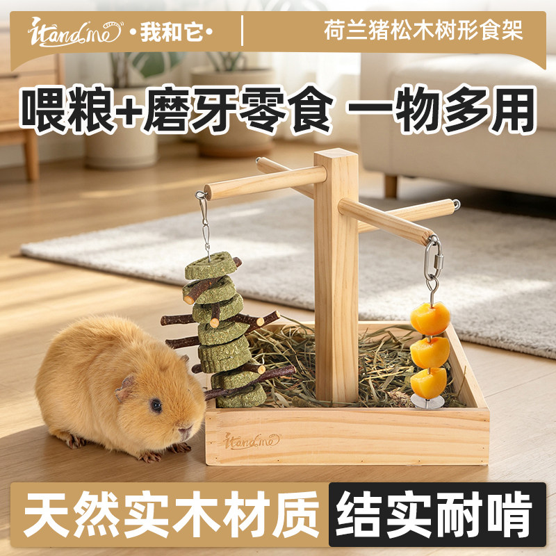 兔子食盆带水果叉兔粮碗荷兰猪龙猫侏儒兔防打翻喂食器食槽盒用品图片