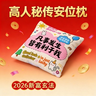 2026新富玄法卡通抱枕可爱文字图案绒布靠枕家居装饰枕卡通多巴胺