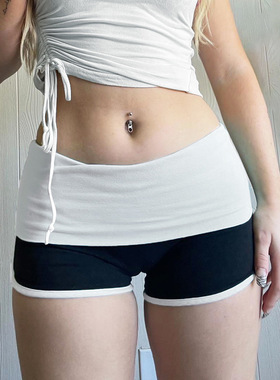 2026撞色低腰紧身包臀短裤 Contrast Low Rise Bodycon Shorts