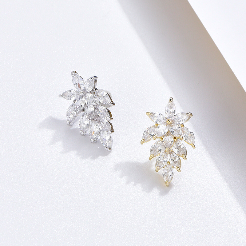 洛彩韩国锆石树叶胸针时尚气质胸花开衫西装胸扣毛衣外套装饰品