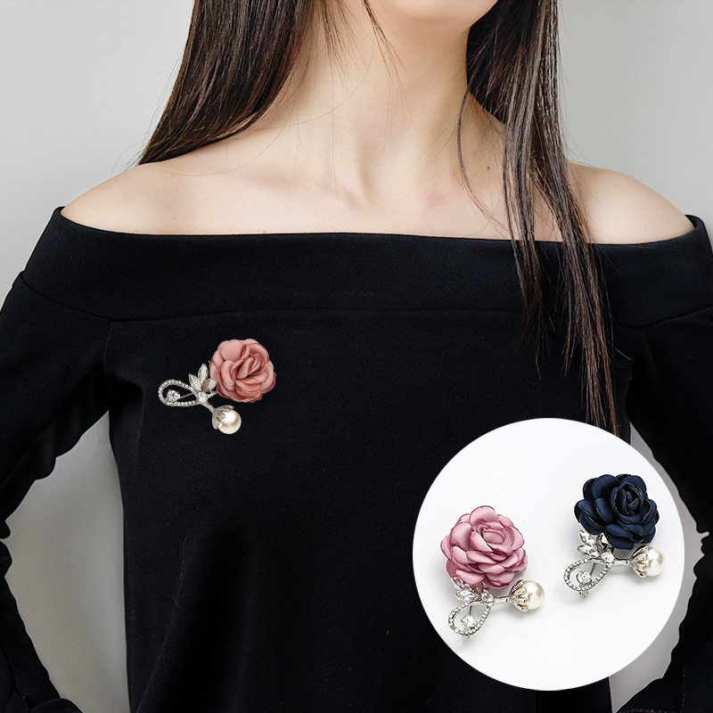 洛彩防走光扣花朵胸针衣服别针创意时尚高档胸花开衫气质百搭配饰