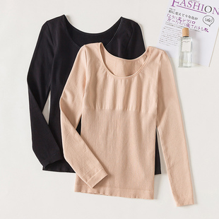 中厚毛圈绒保暖内衣女单件贴身上衣肤色低领紧身打底衫 冬季 新款