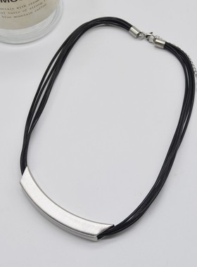 多层皮质项链金属弧形choker简约