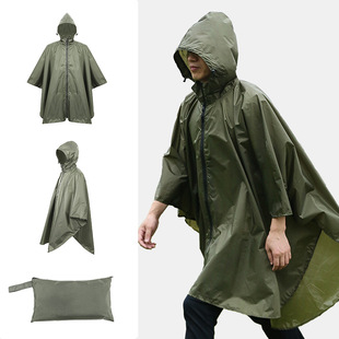 Portable Adult Raincoat Cape Waterproof拉链斗篷雨衣 Zipper