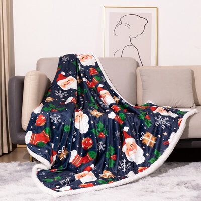 Flannel blanket, Christmas thick lamb wool nap blanket毛毯