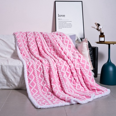 Thick double-layer comfortable cotton wool cationic blanket