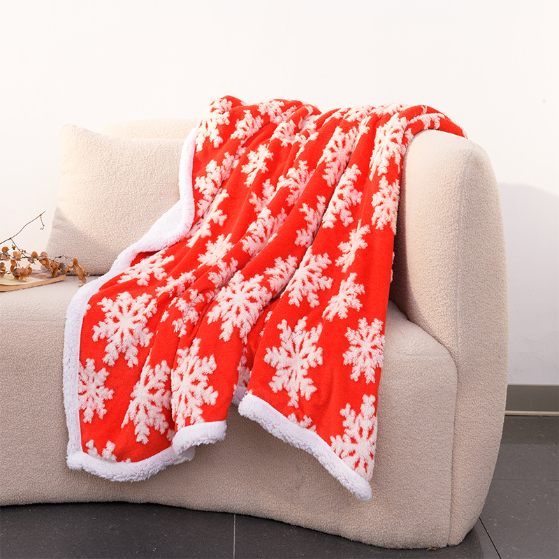 Double layered winter thick Christmas blanket for warmth