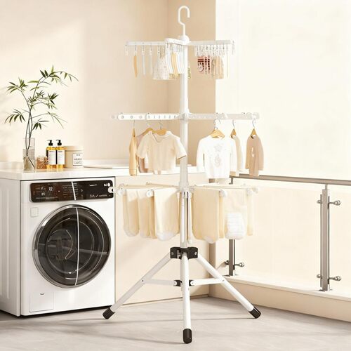 Baby clothes hanger, floor standing folding clothes hanger