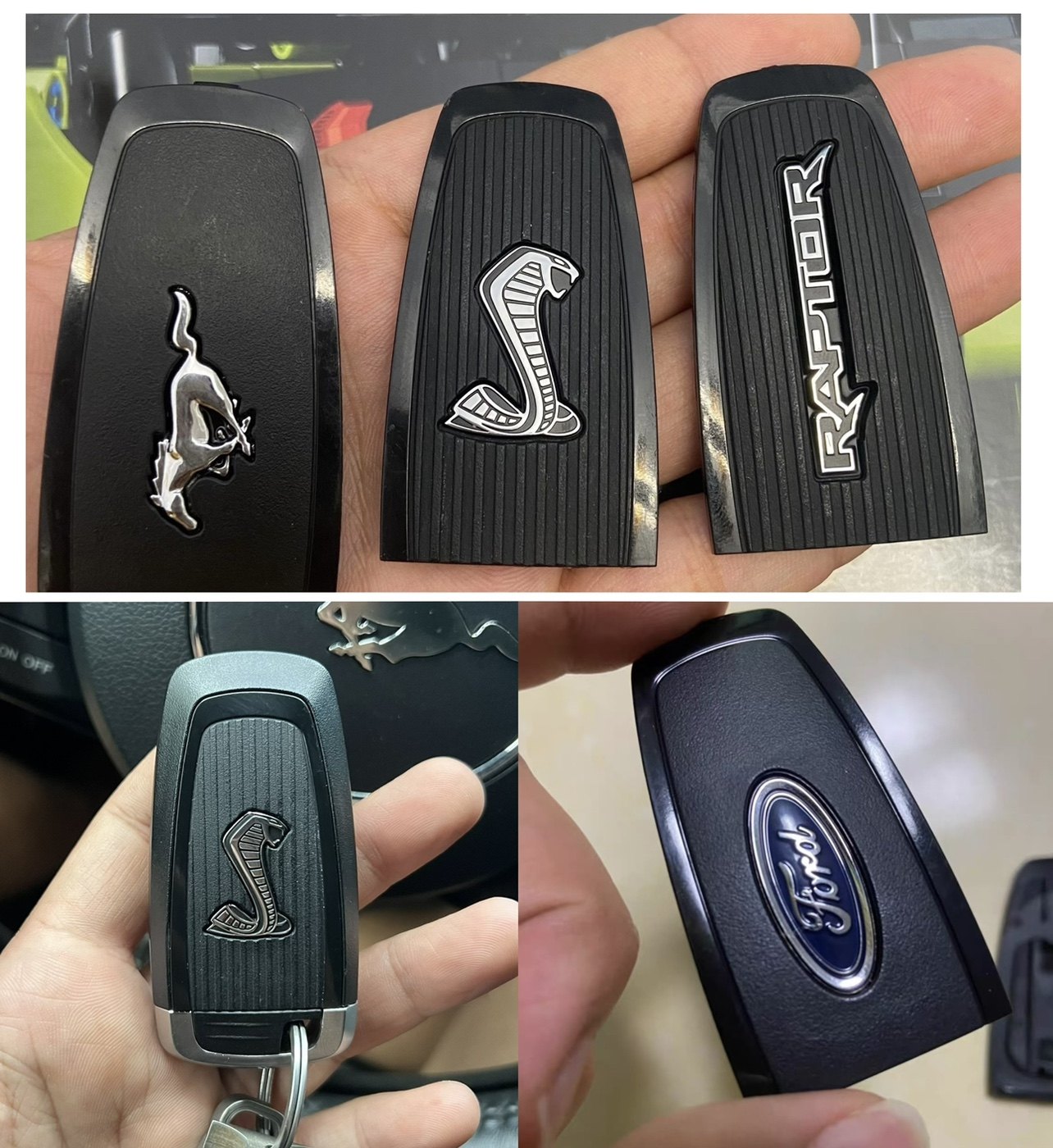 适用福特野马猛禽F150福克斯蒙迪欧锐界改装谢尔比钥匙后盖 蛇标