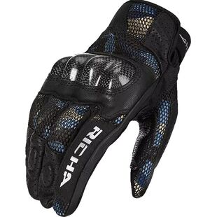 比利时RICHA夏季摩托车触屏手套男迷彩机车骑士手套碳纤防护透气