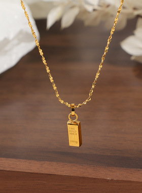 新款钛钢金条项链女42