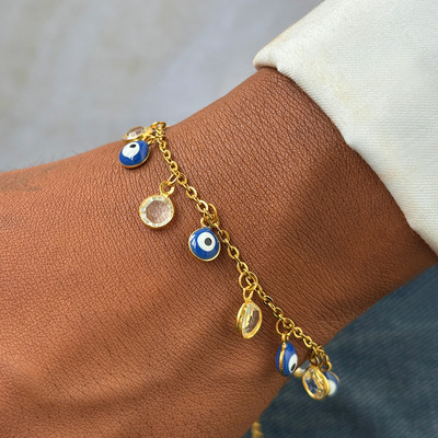 欧美土耳其邪恶之眼不锈钢手链