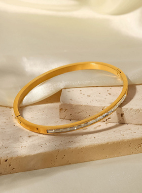 INS网红同款钛钢手镯女百搭时尚