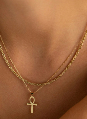 新款欧美不锈钢十字架项链