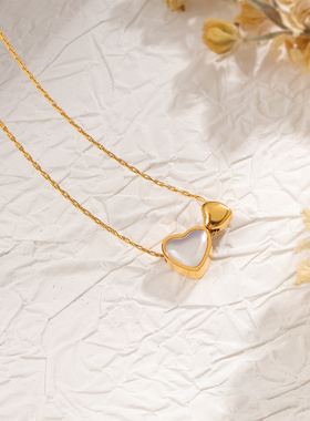 简约贝母爱心项链女12