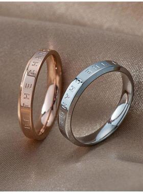 欧美跨境网红同款时尚简约窄版戒指 电镀18k玫瑰金情侣钛钢戒指