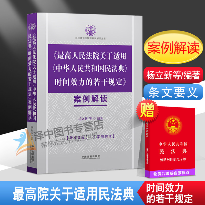 2021新 最高人民法院关于适用中华人民共和国民法典时间效力的若干规定案例解读 杨立新 民法典适用司法解释指导 法制出版社