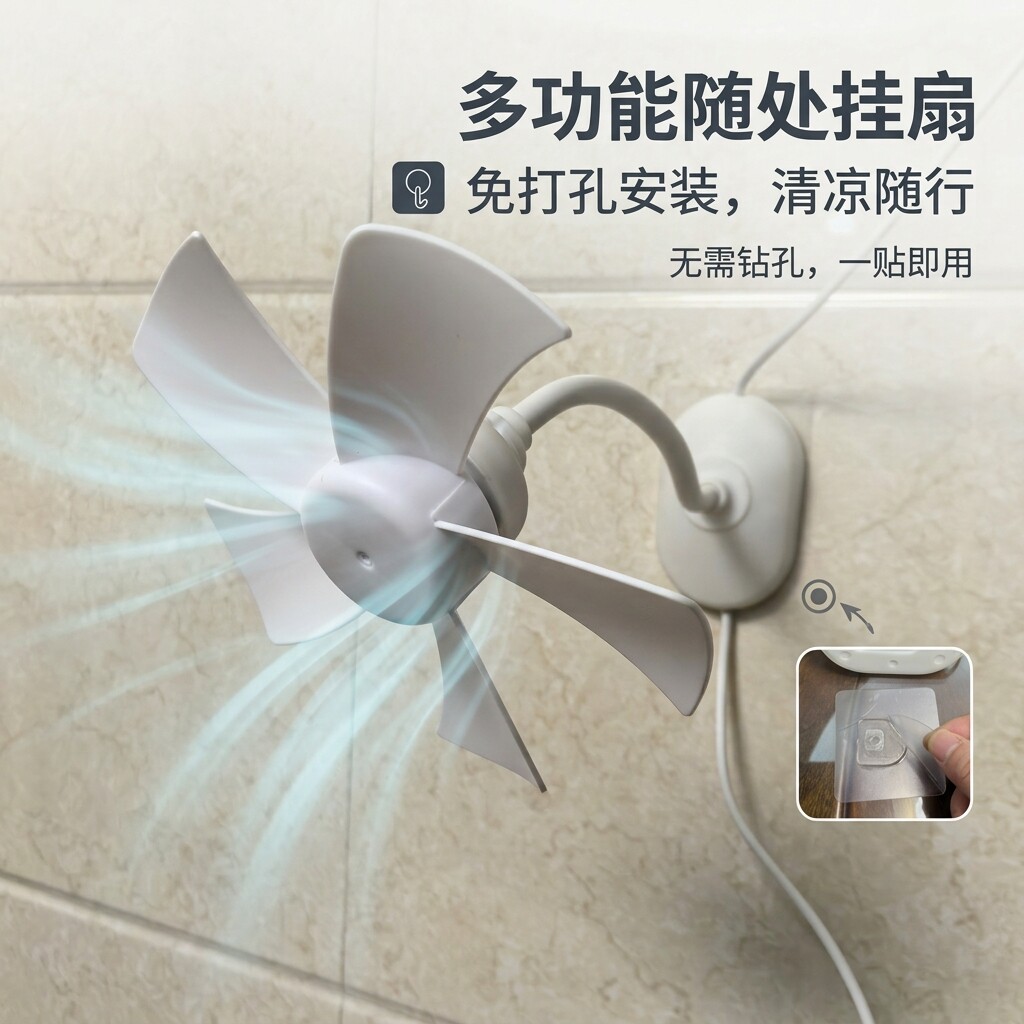 免打孔挂壁静音大风力风扇