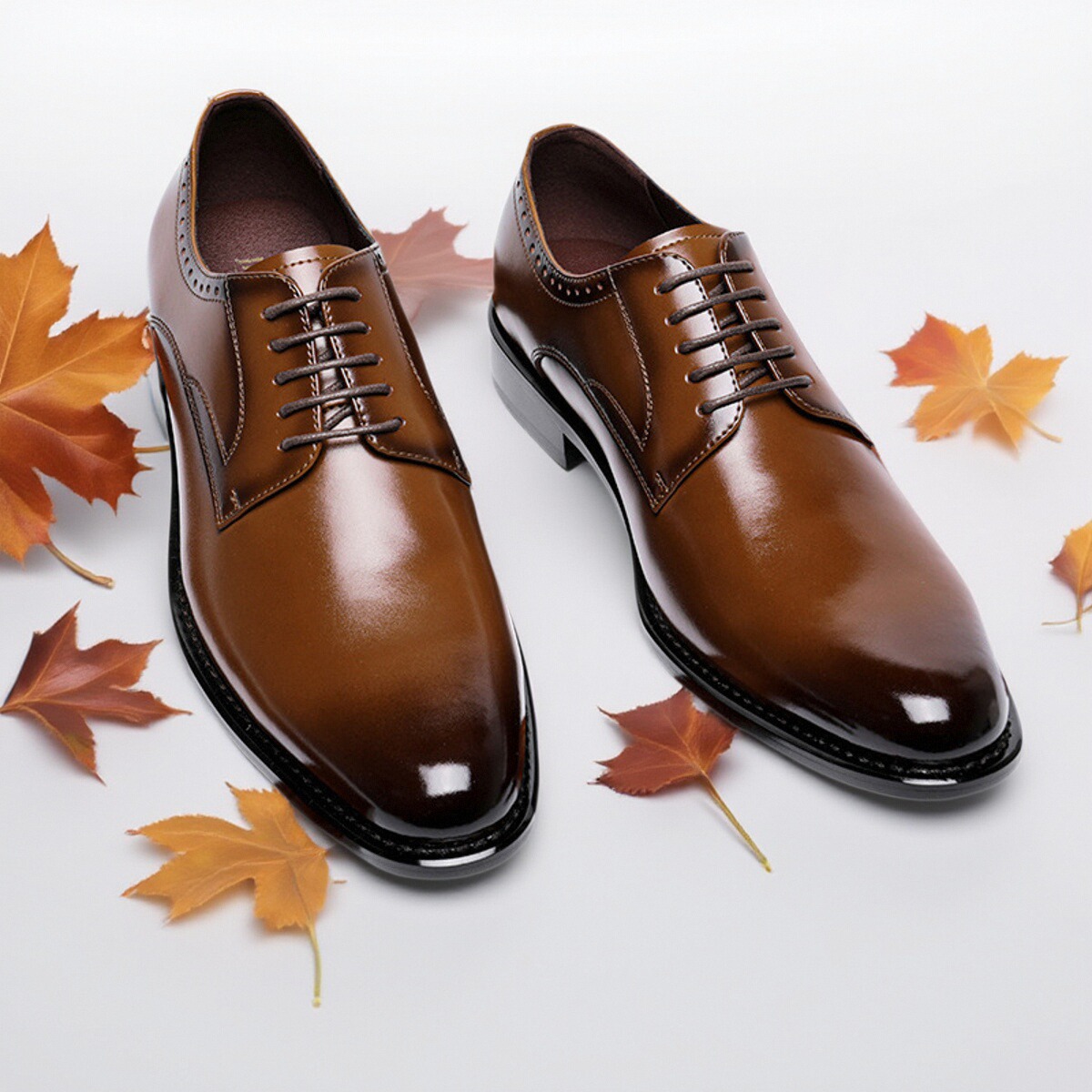 包邮皮鞋男款真皮英伦风简约光面正装商务德比男皮鞋上班通勤男鞋