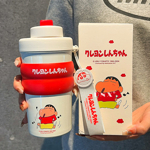 蜡笔小新316双饮保温杯大容量咖啡杯男女学生随手水杯子500ml0182