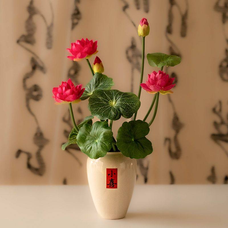 仿真花荷花假花绢花客厅装饰餐桌摆设花莲花家居装饰仿真花艺摆件,家居饰品,仿真花/假花,淘宝优惠券,粉丝福利购,淘宝优惠卷