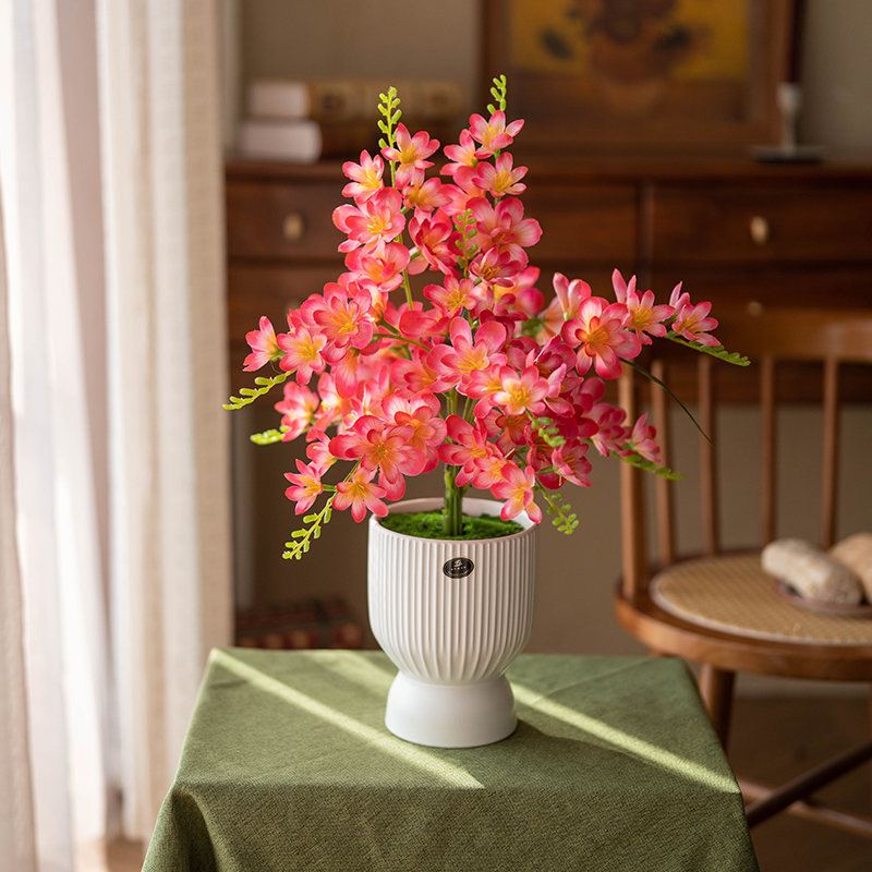 香雪兰仿真花仿真盆栽套装绿植花艺室内家居装饰温馨雅致摆件装饰