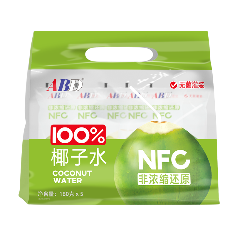 ABD-100%椰子水純椰青水NFC0脂肪椰汁天然果汁椰子雞原料180克