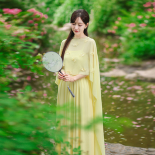 新中式改良连衣裙国风禅意大码女装茶服女古风旅游拍照好看的裙子