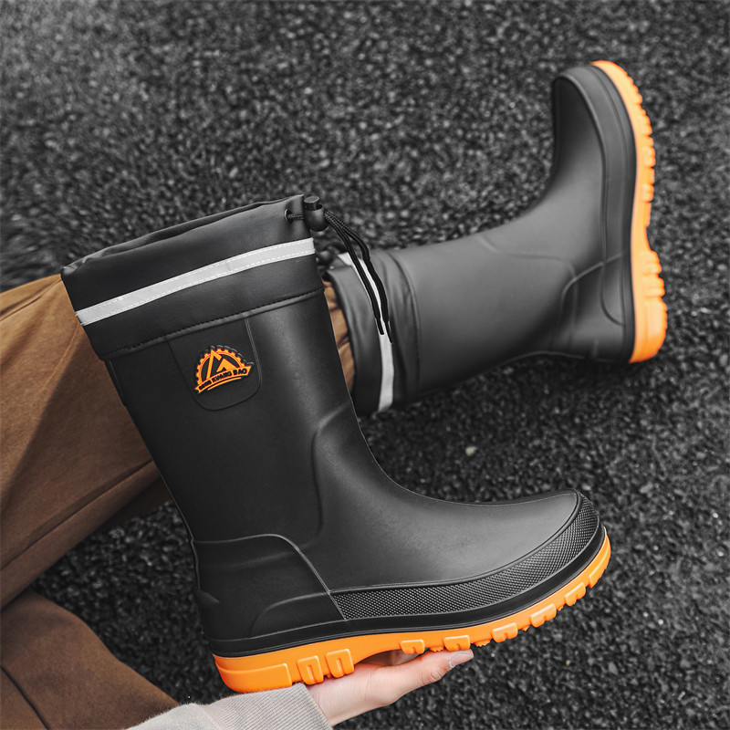 大码46 47雨鞋男款中筒2026新款防水鞋防滑耐磨厨房胶鞋户外钓鱼