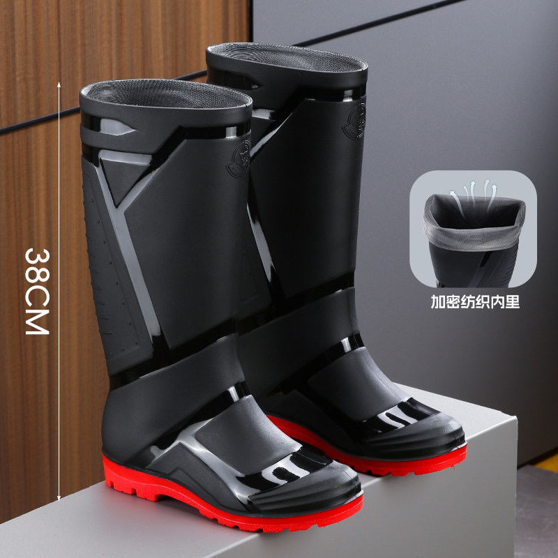 军登高筒雨鞋男款成人高筒加绒防水防滑厚底户外钓鱼工作雨靴四季,流行男鞋,雨鞋,淘宝优惠券,粉丝福利购,淘宝优惠卷