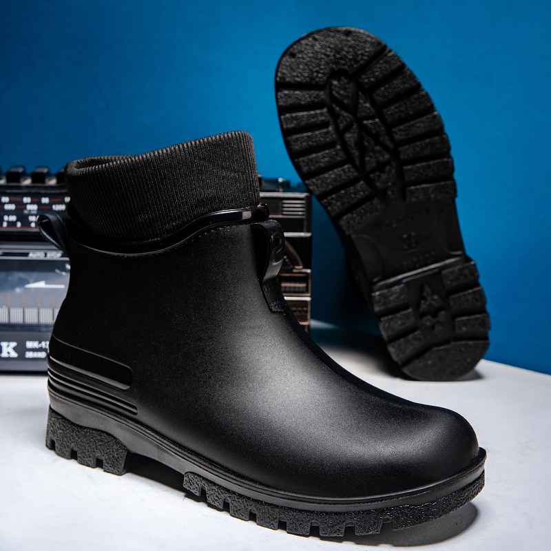 固定绒厚底雨鞋男女款2026新款加绒保暖成人雨靴防水防滑胶鞋水鞋