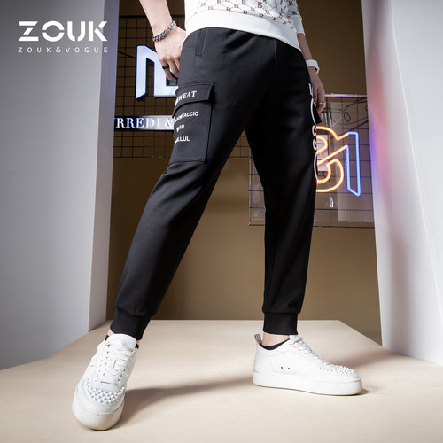 ZOUK潮牌刺绣运动休闲卫裤