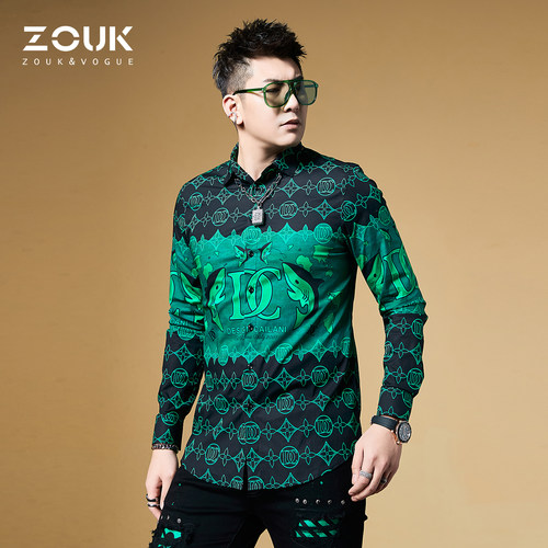 zouk男士衬衫轻奢高级长袖