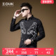 衬衣潮牌修身 ZOUK马头印花衬衫 男ins痞帅高级感轻奢长袖 潮流港风