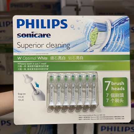 上海costco Philips飞利浦原装电动牙刷头卡入式替换头7个装包邮