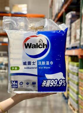 Walch威露士芦荟洁肤湿巾24包*10片装温和清洁去污除菌湿纸巾便携
