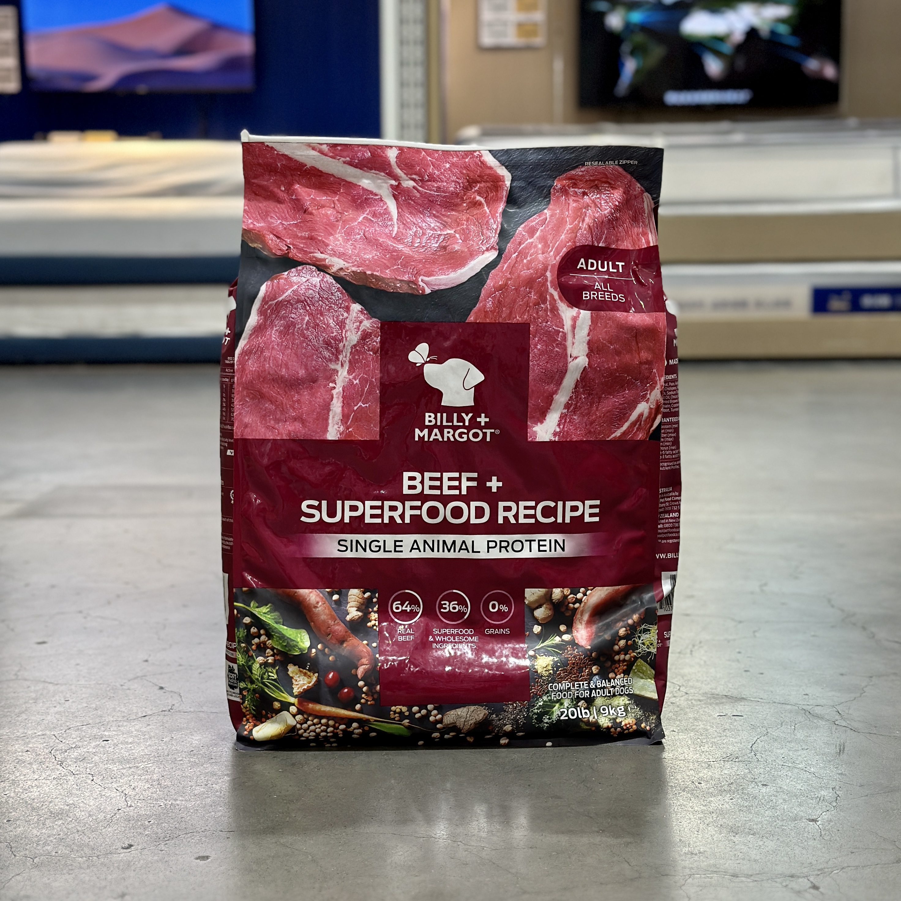 比利玛格全价宠物食品成年期犬粮9kg进口牛肉配方狗狗干粮零食