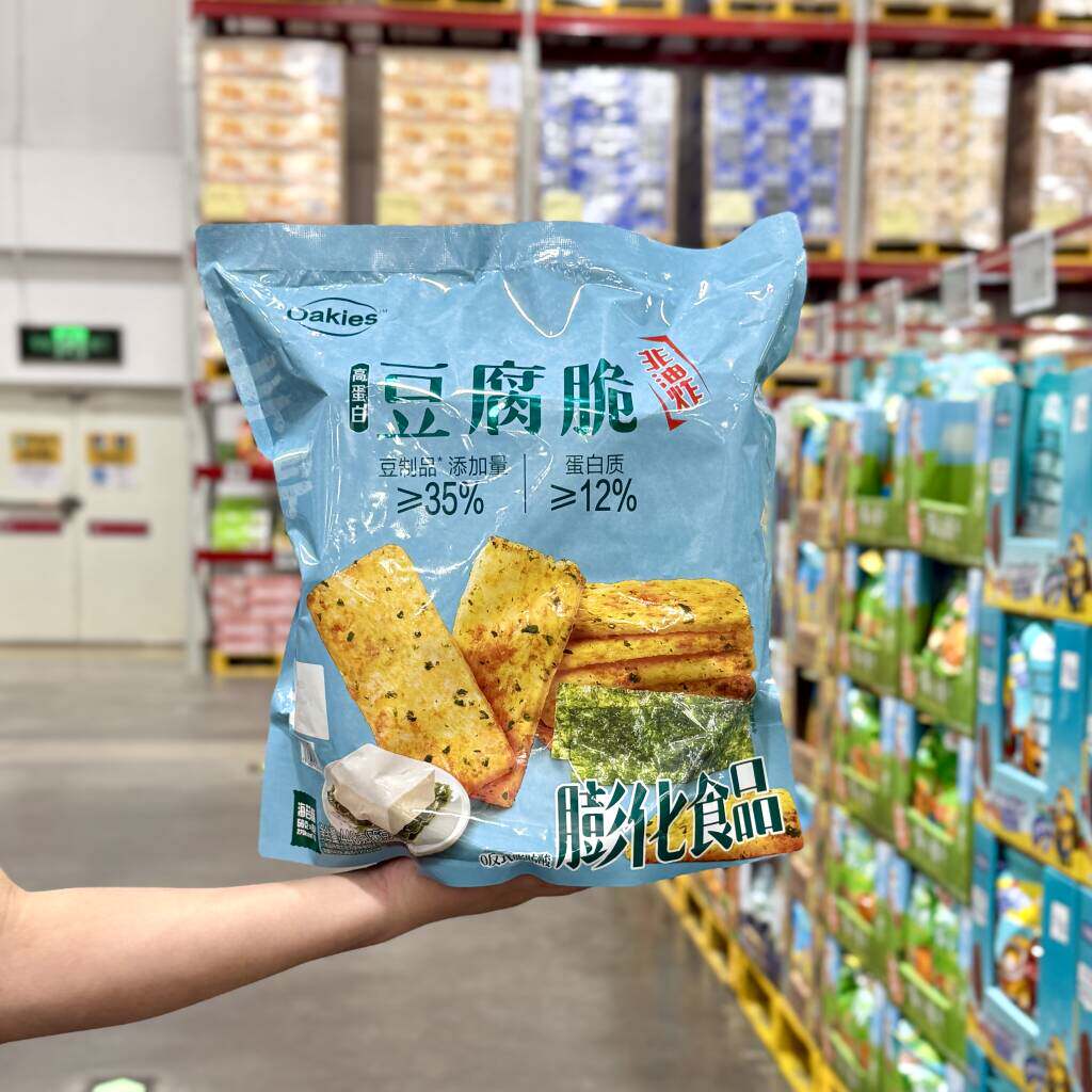 山姆代购Oakies高蛋白豆腐脆海苔味448g追剧膨化小零食小吃袋装