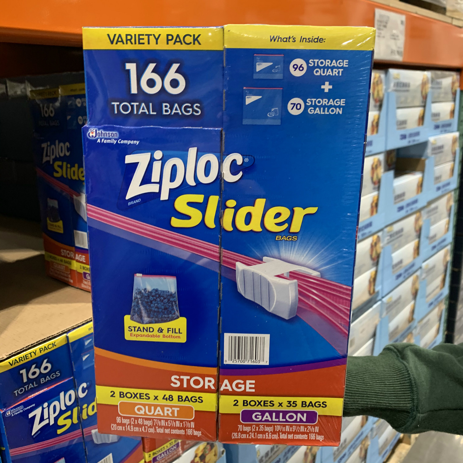 costco Ziploc拉链式自封保鲜密封夹链袋食品蔬菜袋166个包邮