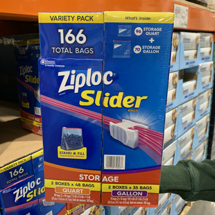 costco 自封保鲜密封夹链袋食品蔬菜袋166个 包邮 Ziploc拉链式