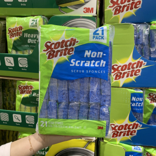 costco Brite思高3m重油污洗碗厨房清洁海绵擦21片 Scotch
