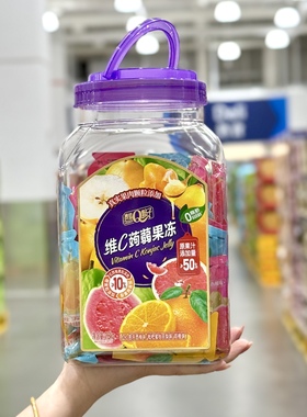 宝岛Q点子维C蒟蒻果冻1800g0脂果冻红心芭乐秋月里橙子水果果冻