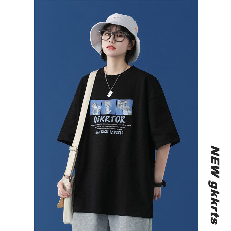 Pure cotton Unisex summer new net red couple student T-shirt