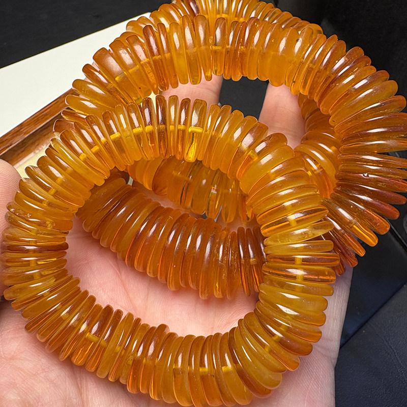 木与海天然蜜蜡金珀手链附证书
