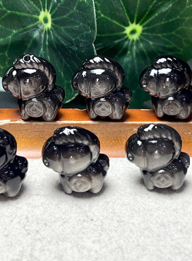 天然银曜石马上有钱手工DIY手链项链水晶串链配件饰品挂件散珠