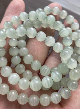 天然绿纹石手链女款绿条纹