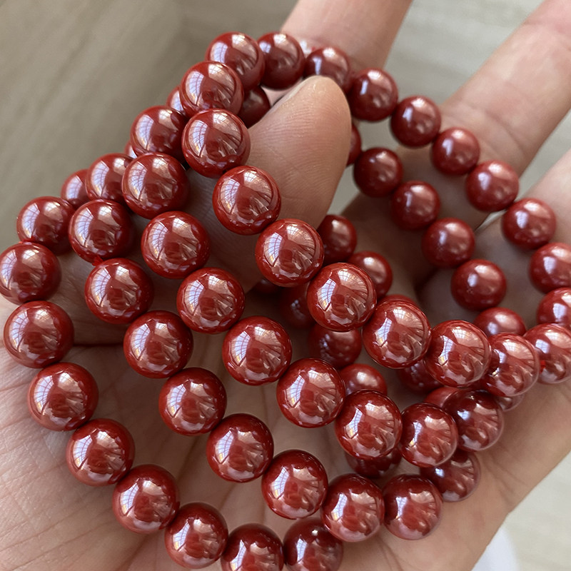 天然帝王红朱砂手链男女红朱砂手串本命年饰品